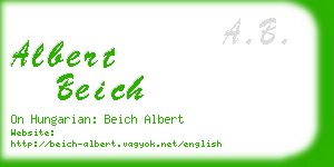 albert beich business card